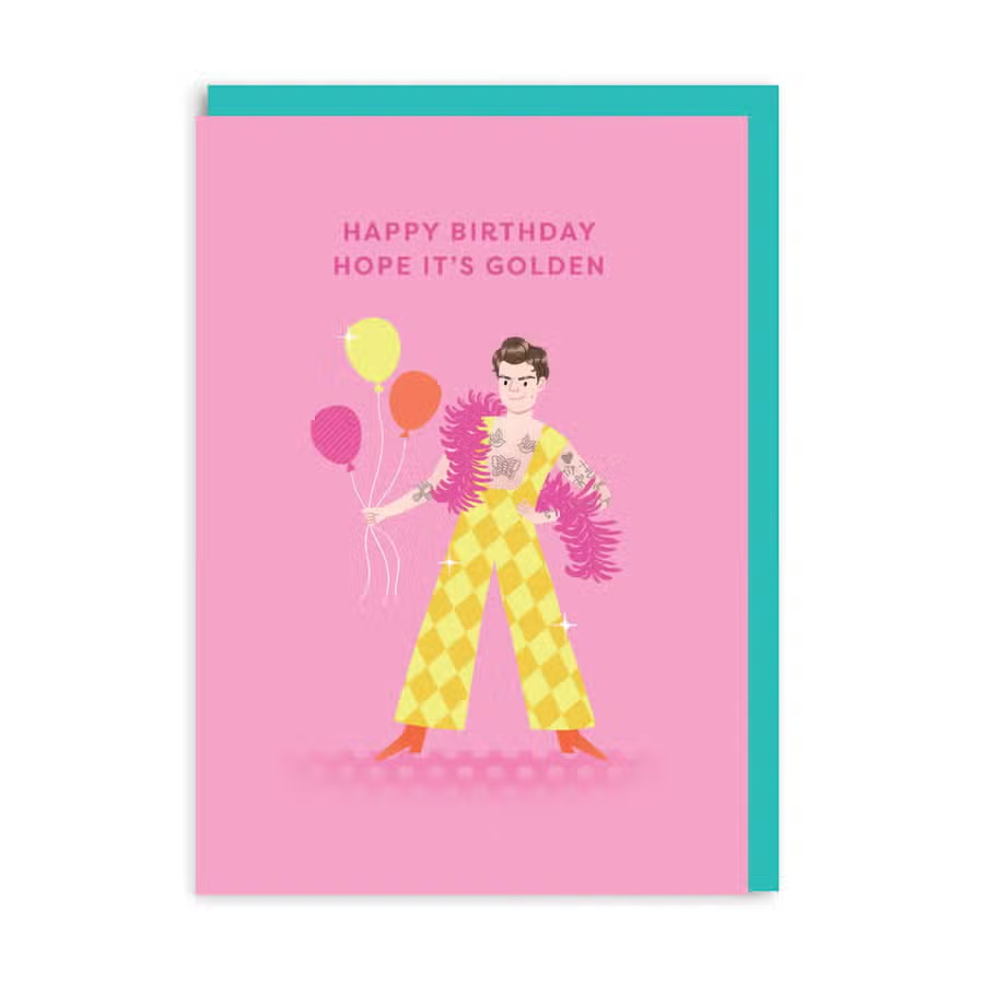 Happy Birthday Hope It's Golden - Birthday Greeting Card - Mellow Monkey