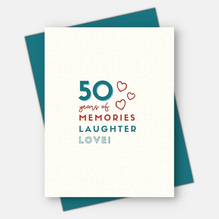 50 Years Of Memories, Laughter, Love - Birthday Card - Mellow Monkey