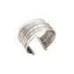 Silver Metal Thin Hammered Bunch Cuff Bracelet