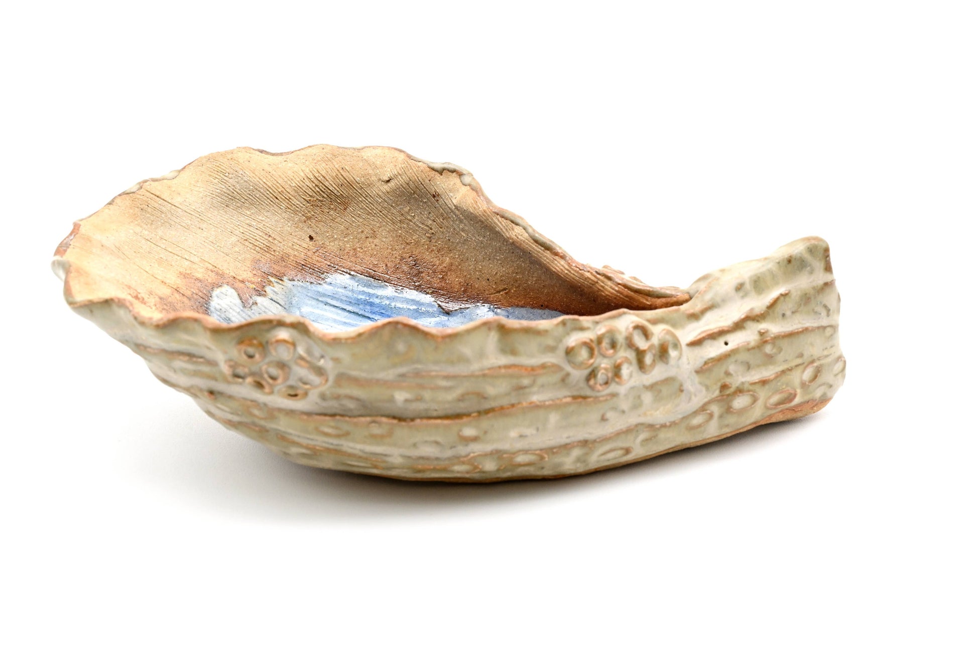 Oyster Blue Geyser - Decorative Plate/Dish - 4-in x 6-1/2 - Mellow Monkey