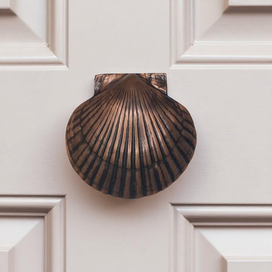 Scallop Door Knocker - Oiled Bronze - Mellow Monkey