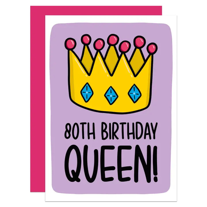 80th Birthday Queen! - Greeting Card - Mellow Monkey
