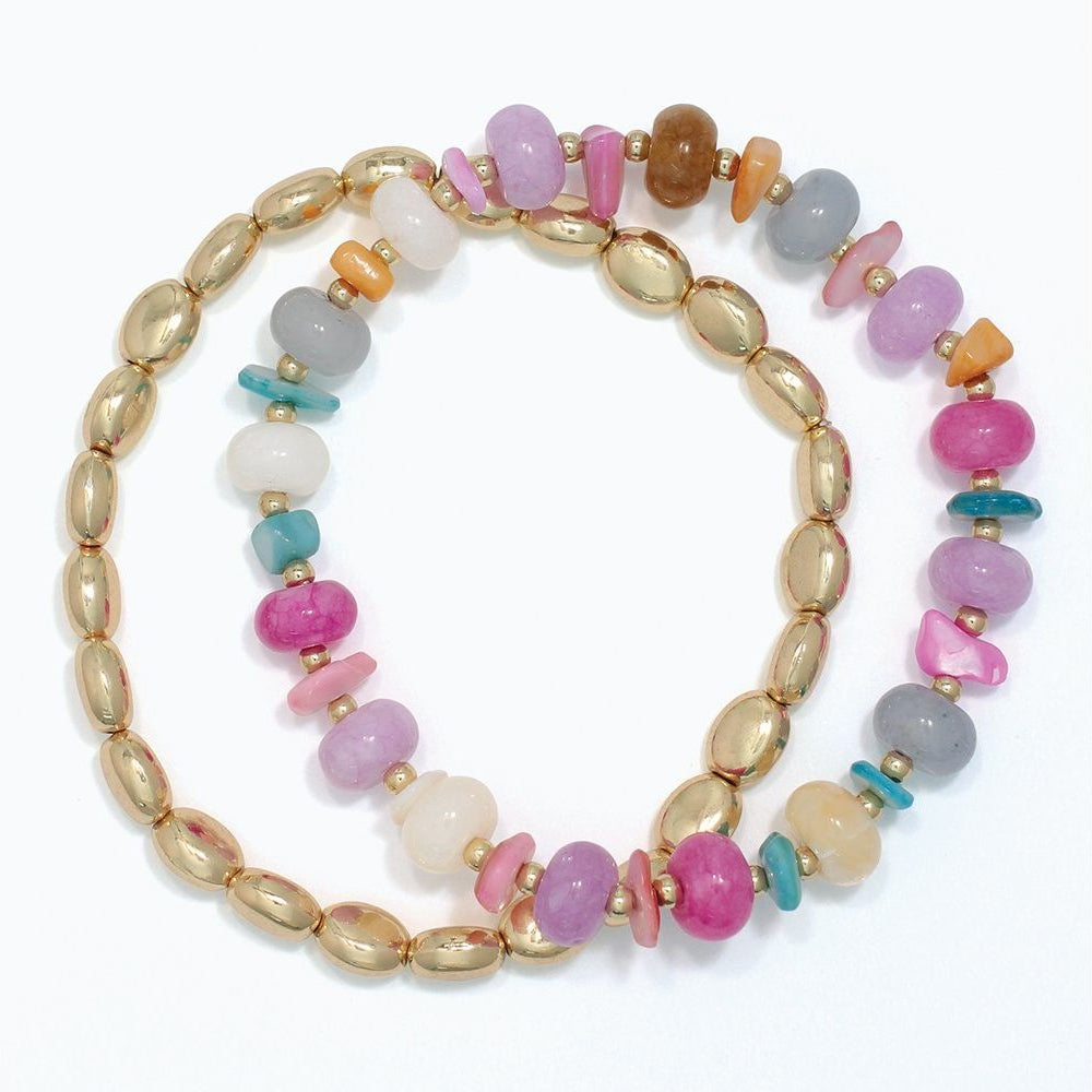 Colorful Semi Precious Beads - Bracelet - Mellow Monkey