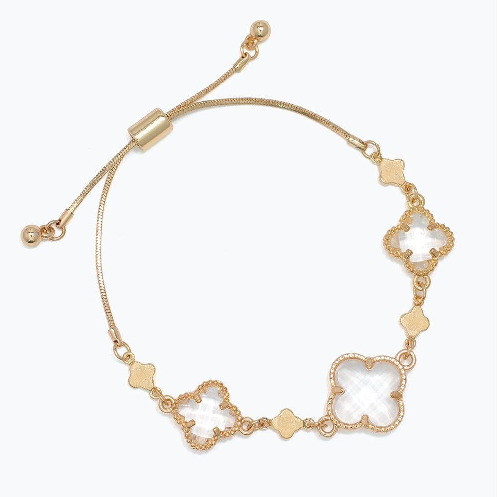 Crystal Clovers in Gold - Bracelet - Mellow Monkey