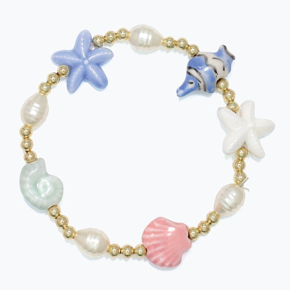 Ceramic Sealife With Pearl - Bracelet - Mellow Monkey