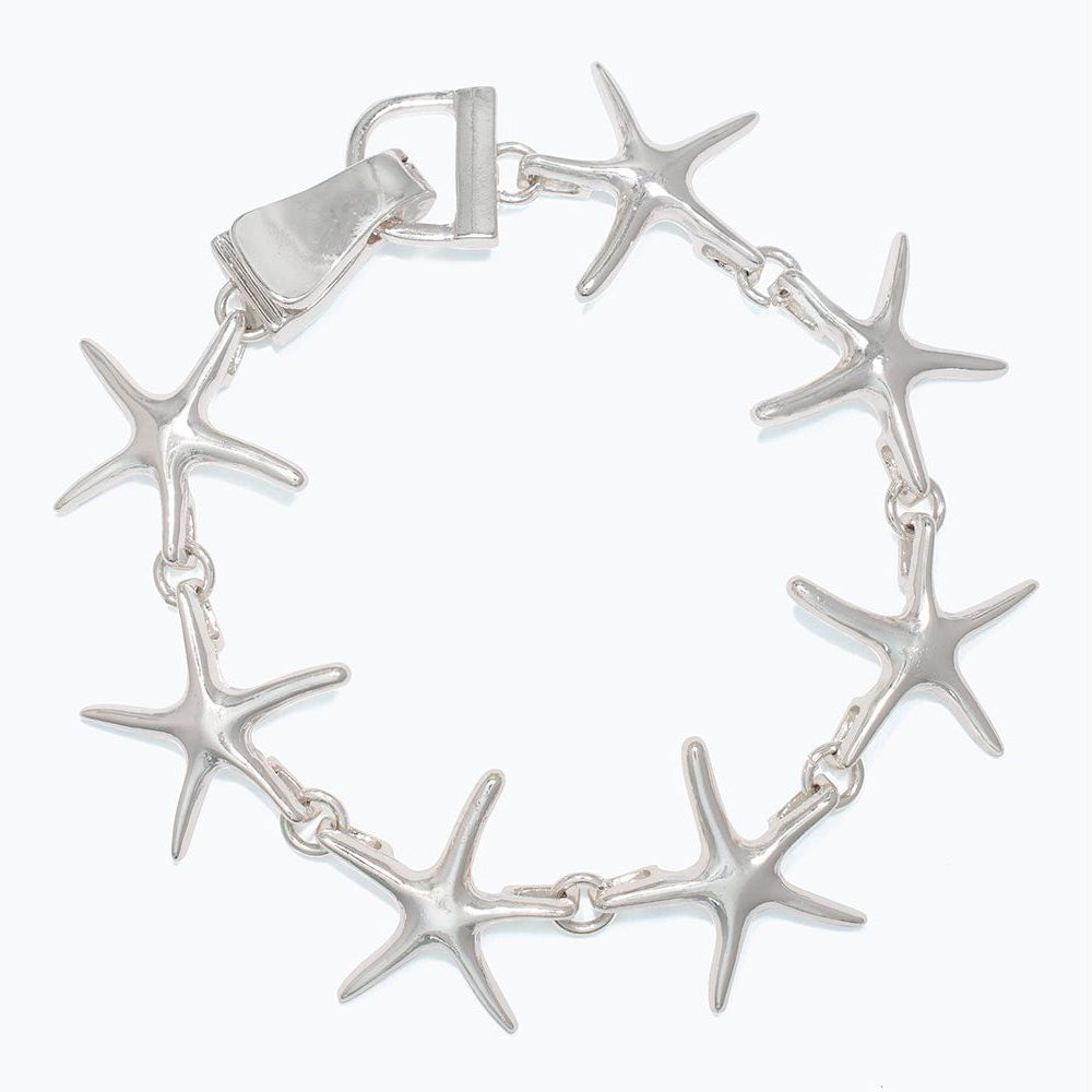 Linked Silver Starfish - Bracelet - Mellow Monkey