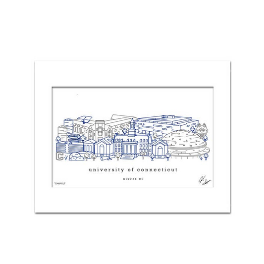 University of Connecticut (UCONN) Minimalist Art Print Connecticut - 8x10-in - Mellow Monkey