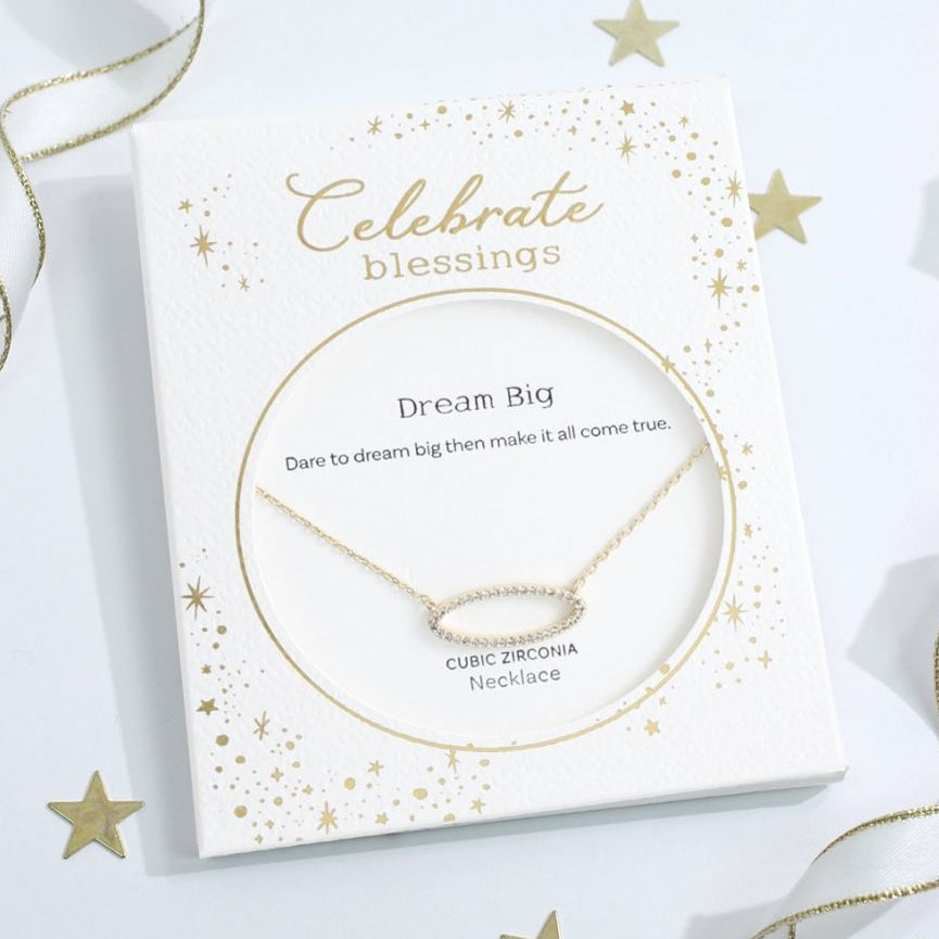 Celebrate Blessings - Cubic Zirconia Circle - Gold - Mellow Monkey