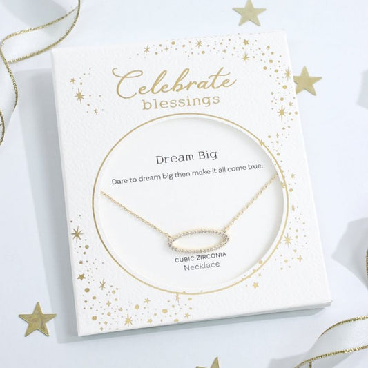 Celebrate Blessings - Cubic Zirconia Circle - Gold - Mellow Monkey