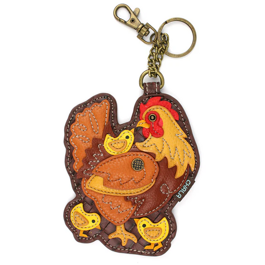 Hen with Chicks - Chala Coin Purse / Key Fob - Mellow Monkey