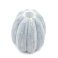 Pumpkin - Porcelain Ceramic Taper Candle Holder - White with Blue Stripes - 3.7 x 3.7 x 4.5 in - Mellow Monkey