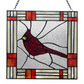 Clara the Cardinal Red Stained Glass Window Panel - 11-in - Mellow Monkey