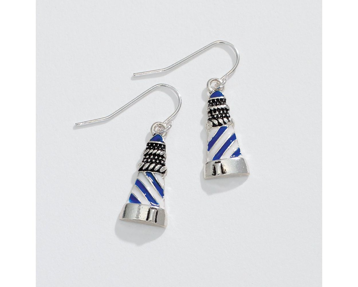 Blue + White Lighthouse - Earrings - Mellow Monkey