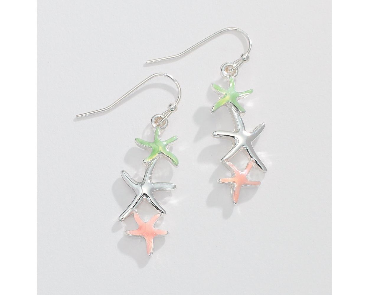 Cascading Starfish Enamel - Earrings - Mellow Monkey