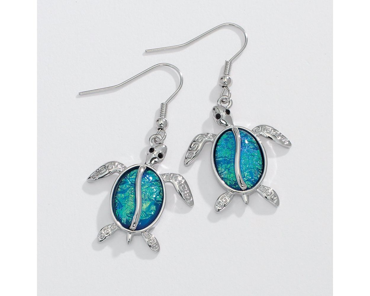 Ocean Blue Resin Inlay - Earrings - Mellow Monkey