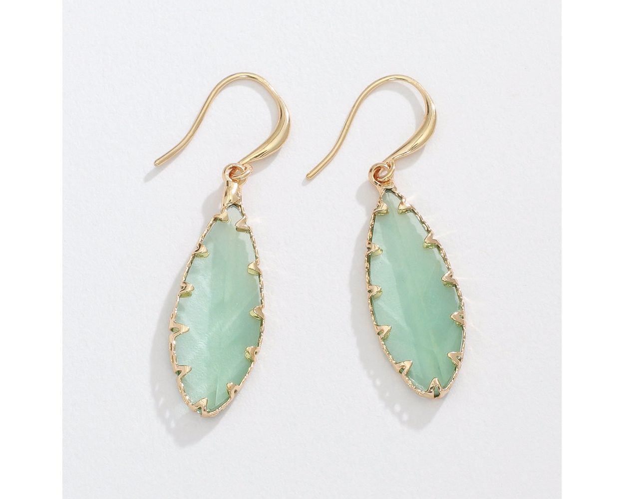 Mint Faceted Crystal with Gold - Earrings - Mellow Monkey