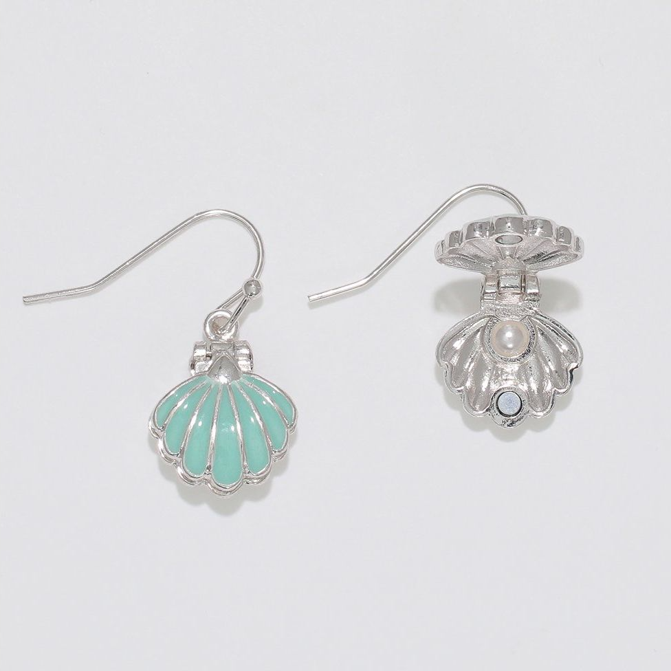 Mint Scallop Earrings with Pearls - Mellow Monkey