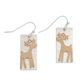 Two-Toned Reindeer Drop Holiday Earrings