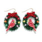 Wreath with Cardinal Earrings - Mellow Monkey
