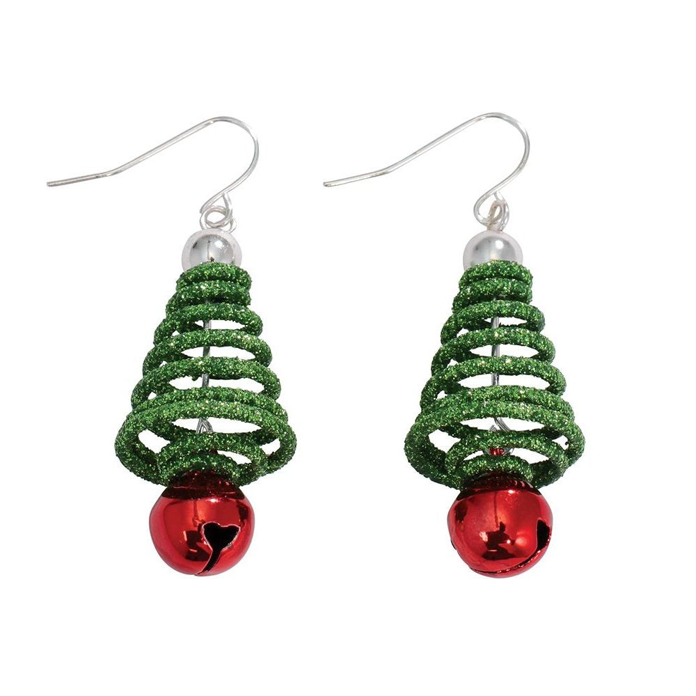 Earrings - Green Tree Red Jingle - Mellow Monkey