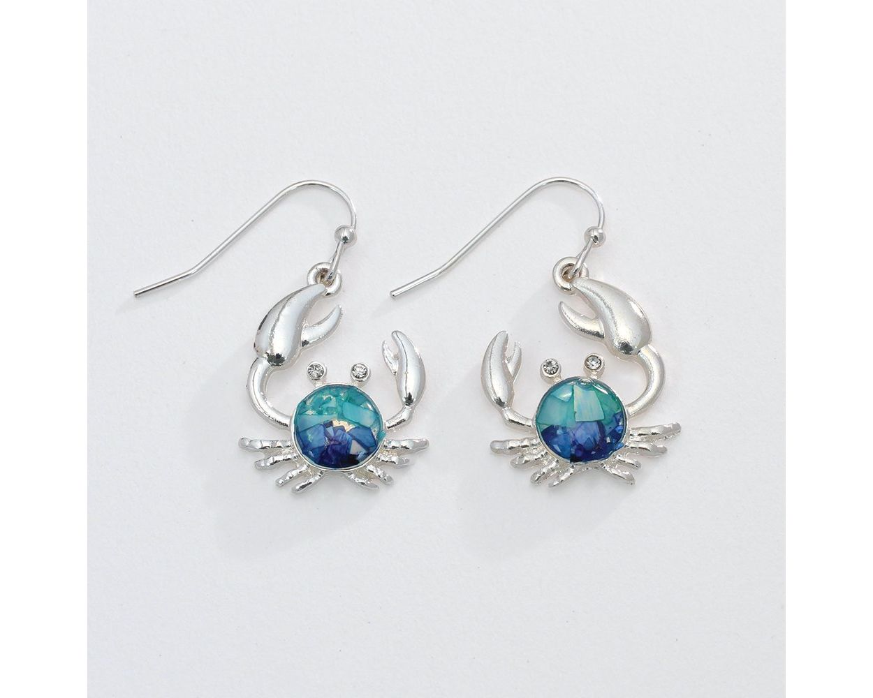 Silver Crabs with Glitter - Earrings - Mellow Monkey