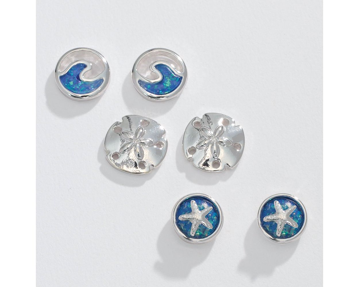 Silver + Blue Sea Life - Earrings - Mellow Monkey