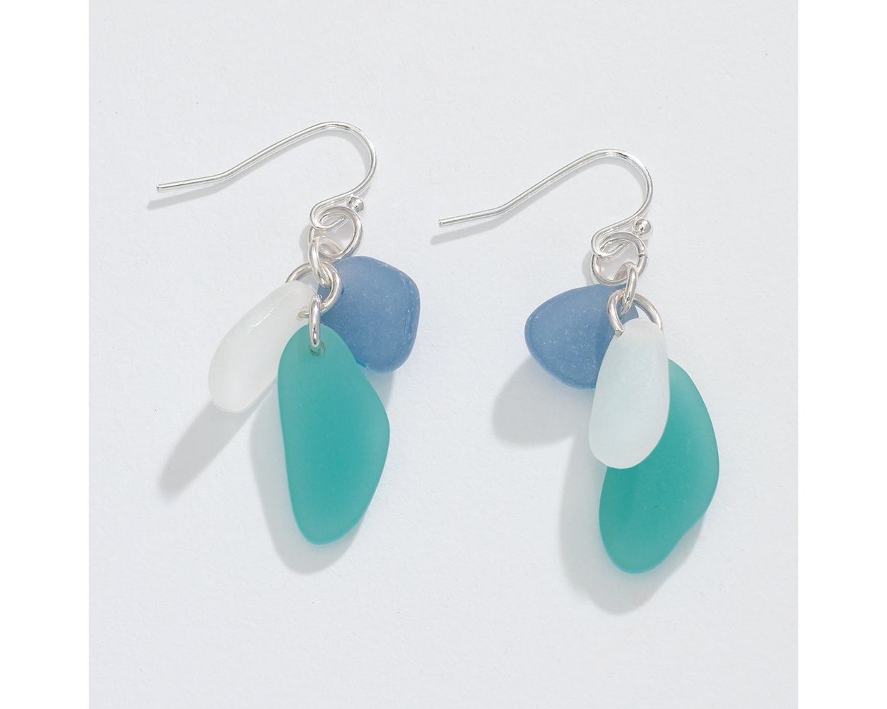 Blue + Mint Sea Glass - Earrings - Mellow Monkey