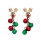 Gold Rudolph with Holiday Bells Holiday Earrings - Mellow Monkey