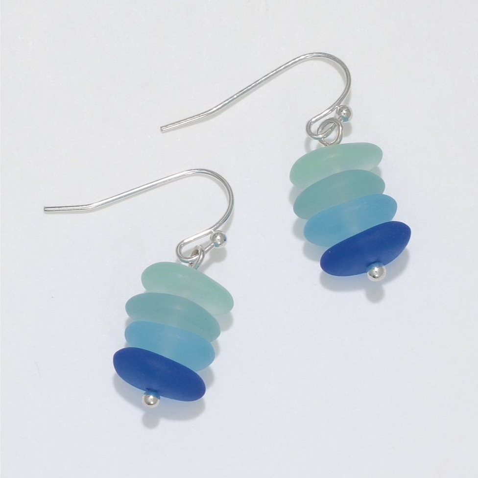 Shades of Sea Glass Cairn Earrings - Mellow Monkey