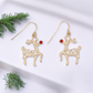 Bright Gold Rudolph Holiday Earrings