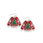 Festive Glitter Sweater with Pearls Holiday Earrings