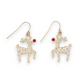 Bright Gold Rudolph Holiday Earrings
