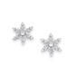 Cubic Zirconia Snowflake Holiday Earrings
