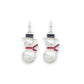 White Pearl Snowmen with Hat and Scarf Holiday Earrings