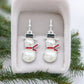 White Pearl Snowmen with Hat and Scarf Holiday Earrings - Mellow Monkey