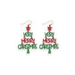 Very Merry Glitter Christmas Tree Holiday Earrings - Mellow Monkey