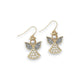 Angels With Pearls And Crystals Holiday Earrings