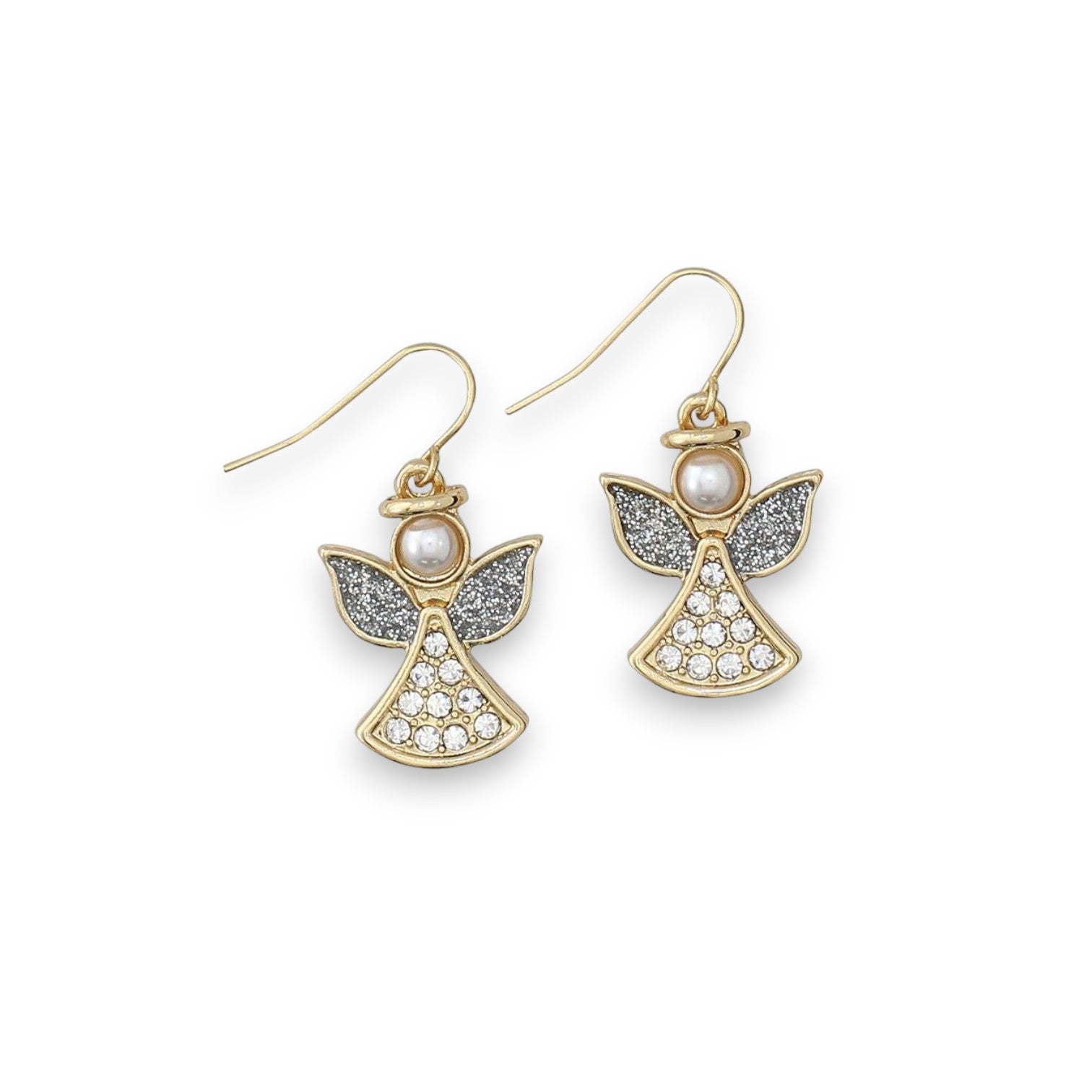 Angels With Pearls And Crystals Holiday Earrings - Mellow Monkey