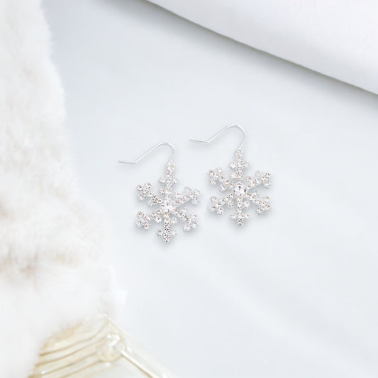 Stunning Crystal Snowflake Holiday Earrings