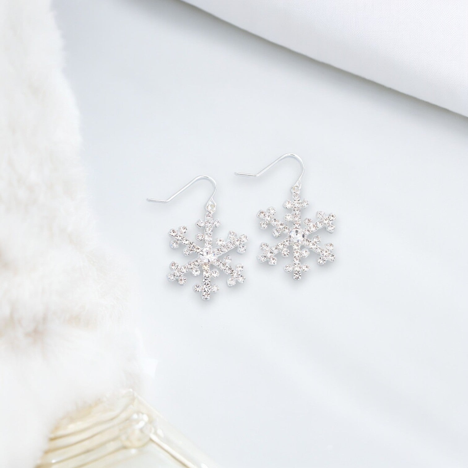 Stunning Crystal Snowflake Holiday Earrings - Mellow Monkey