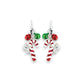 Red & White Candy Canes With Bells Holiday Earrings