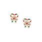 Crossed Candy Canes With Gold Ribbon And Crystals Holiday Earrings