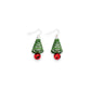 Glitter Trees With Red Jingle Bell Holiday Earrings