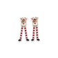 Dancing Glitter Enamel Rudolphs With Crystal Holiday Earrings