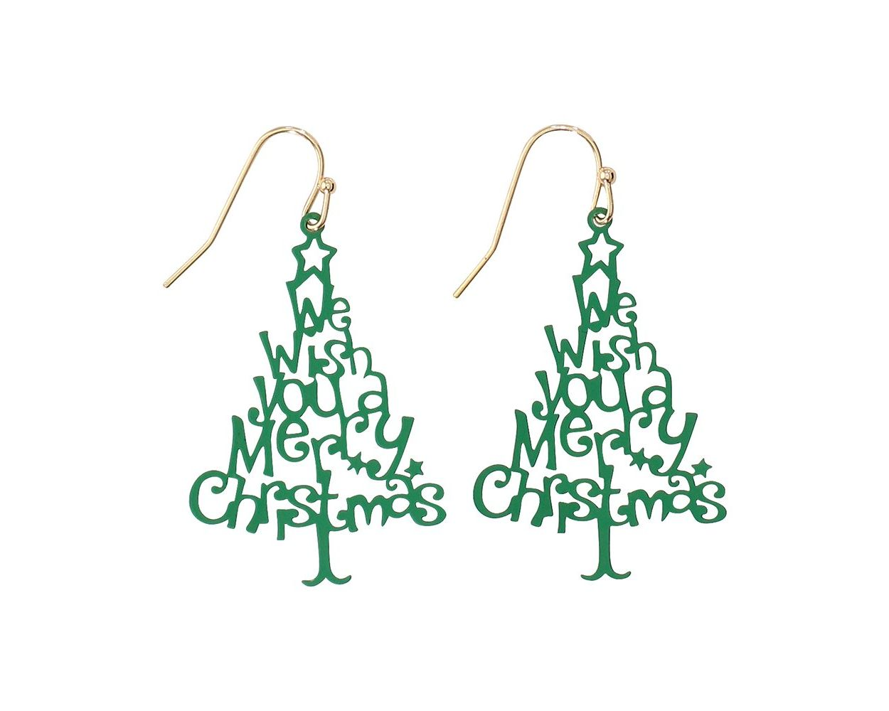 We Wish You a Merry Christmas Tree Holiday Earrings - Mellow Monkey