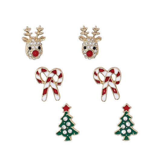 Earrings - Rudolph,Tree, Candy Cane - Mellow Monkey