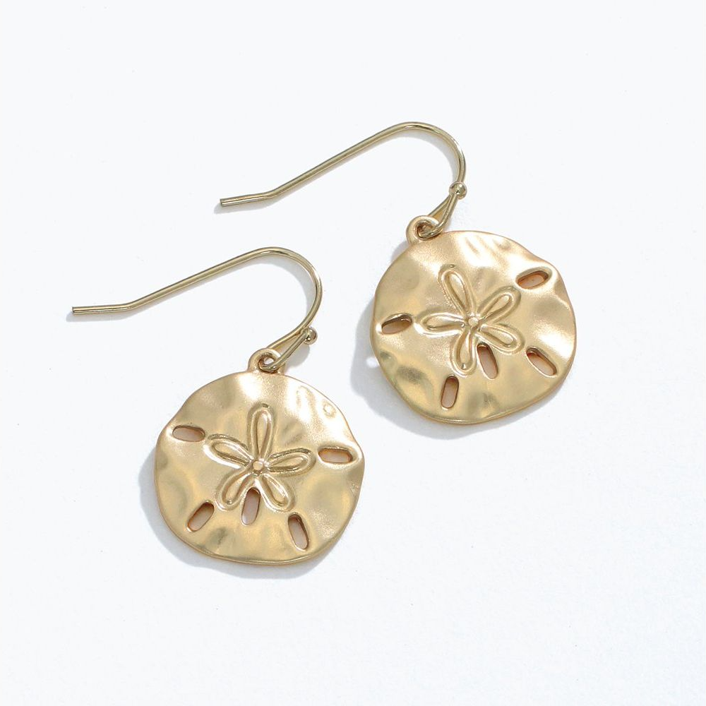 Matte Gold Sand Dollars - Earrings - Mellow Monkey