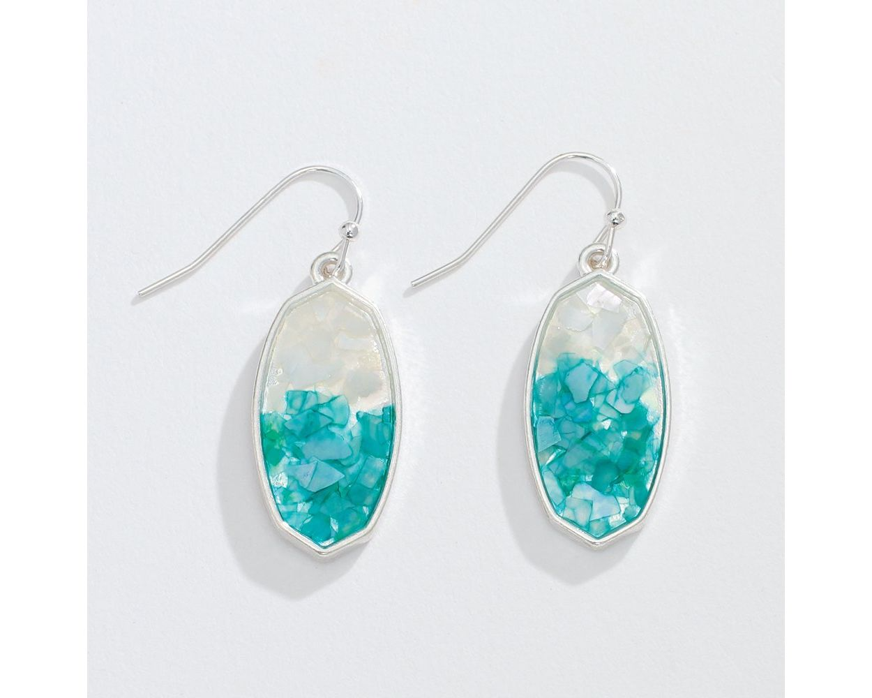 Turquoise & White Ovals - Earrings - Mellow Monkey