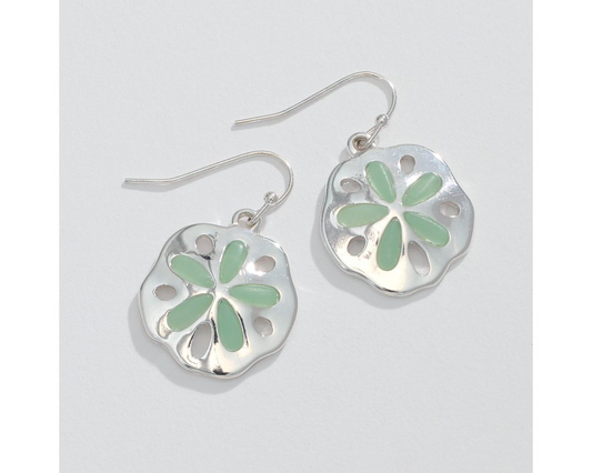 Silver Mint Sand Dollars - Earrings - Mellow Monkey