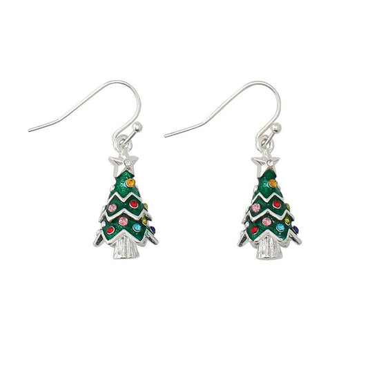 Earrings - Trimmed Christmas Tree - Mellow Monkey